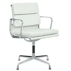 Original quality middle back soft pad leather white EA208 office chair