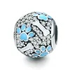 925 Sterling Silver Clear CZ Dog Footprints Bones Charm Beads Fit Pandora Bracelets Necklaces Jewelry Making BAMOER