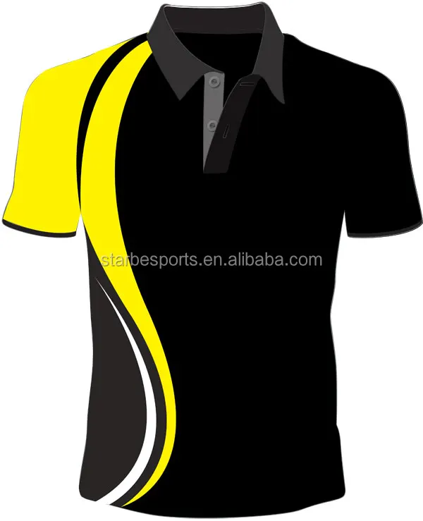 black and yellow polo shirt