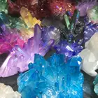 Wholesale Colorful Aura Quartz Cluster Angel Spirit Rainbow Crystal Cluster For Decoration