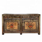 Vintage recycled pine wood furniture hand painted cabinet