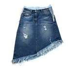 2019 Hot selling casual wear laciness asymmetric short denim jeans skirt