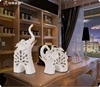 Fengshui home decoration ceramic white indian elephant custom ceramic animal figurine statues
