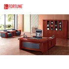 High class office furniture solutions luxury design red cherry wood veneer office desk for president (FOH-A4B281)