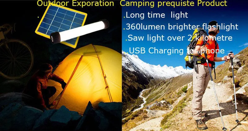 Portable Solar Kits New 7-Level Dimmer Switch Solar Outdoor Garden Lamp Light For Hiking Fishing Camping Mounting Travelling