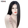 New Fashion Style 100% Brazilian Remy Hair Side Parting Straight Lace Front Wig With Baby Hair