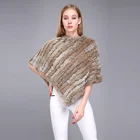 New Fashion Real Rex Rabbit Fur Knitted Fur Triangle cape Scarf Poncho Winter Women Fur Shawl