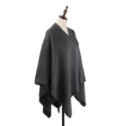100% acrylic Clip flower yarn be slit up greymarl shawl,knitted apparel