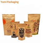 food grade ziplock reusable waterproof craft pouch custom printed logo biodegradable kraft paper bag