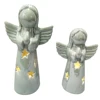 Dehua factory supply custom color indoor christmas decoration ornaments led light ceramic angel figures