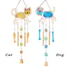 Colorful Glass and Metal Pet Wind Chimes
