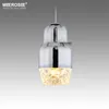 MEEROSEE Hanging Stained Glass Lamp LED Pendant Lights Bottle Chandelier for Modern Kitchen Island MD83007