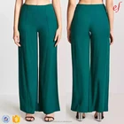 New 2018 Clothing Factory 100% Rayon High Waist Wide Leg Women Casual Pants
