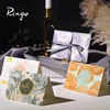 High quality 4 colors printing clear patterns gift card pack exquisite gilding folded greeting cards