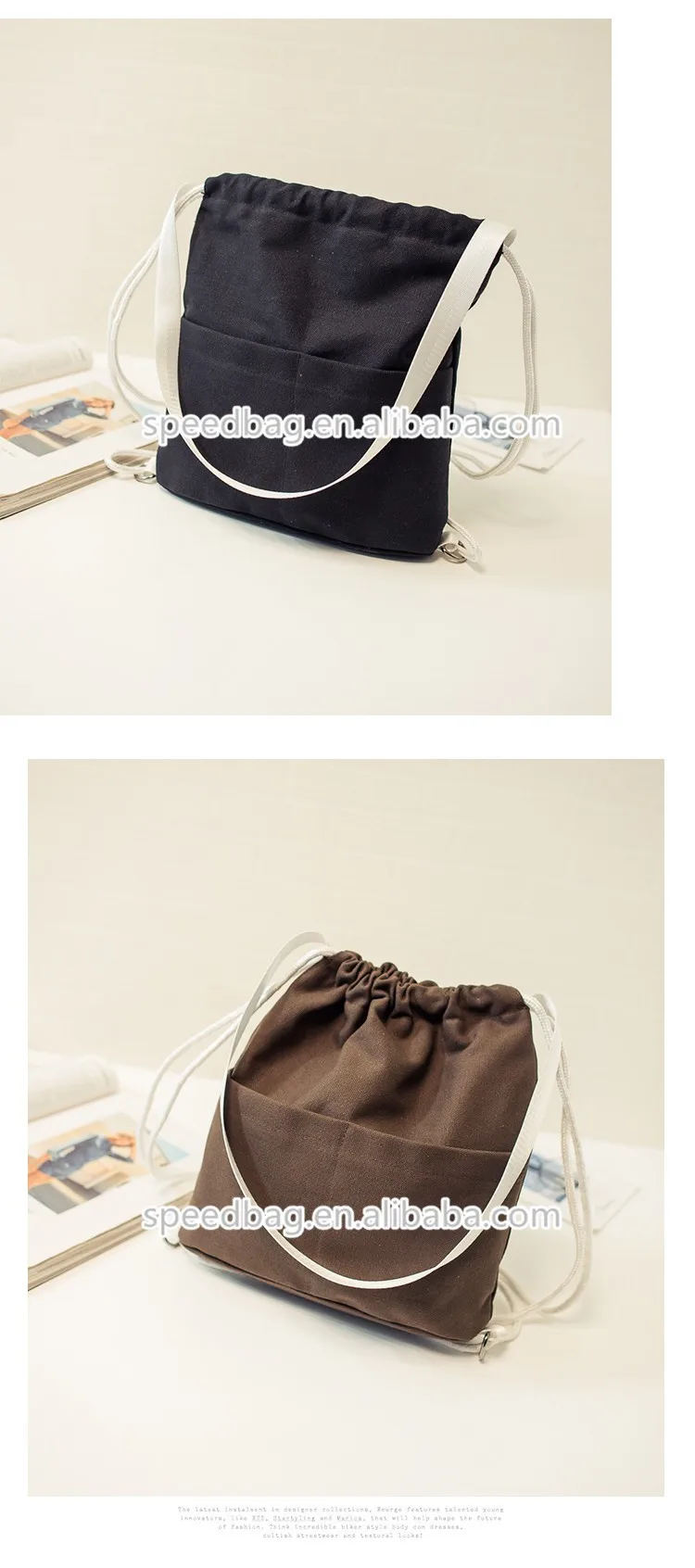 string backpack multi-function canvas drawstring bag custom