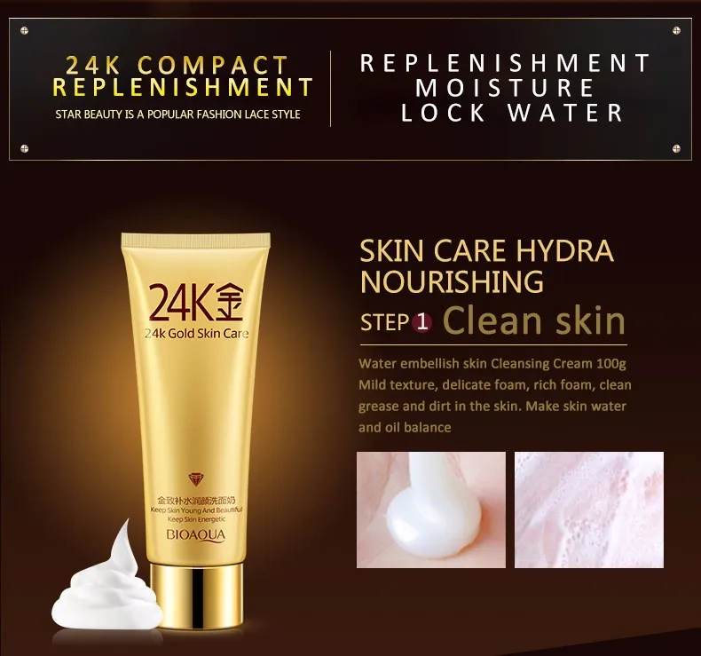 OEM/ODM BIOAQUA 24 Gold Skin Care 5 Sets For Face Care Firming Moisturizing and Smooth Skin care products