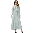 Zakiyyah 7294 Islamic Muslim Clothing Stripe simple Embroidery with Elegant Color women Plus Size Gamis