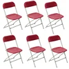 6-Pack Premium Red Plastic Folding Easy Chair Stackable and Portable for Outdoor Event Wedding Party Chairs