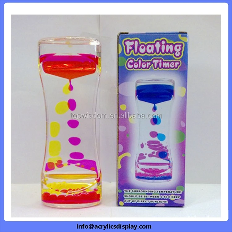 wholesale cheap high grade acrylic bubble liquid hourglass