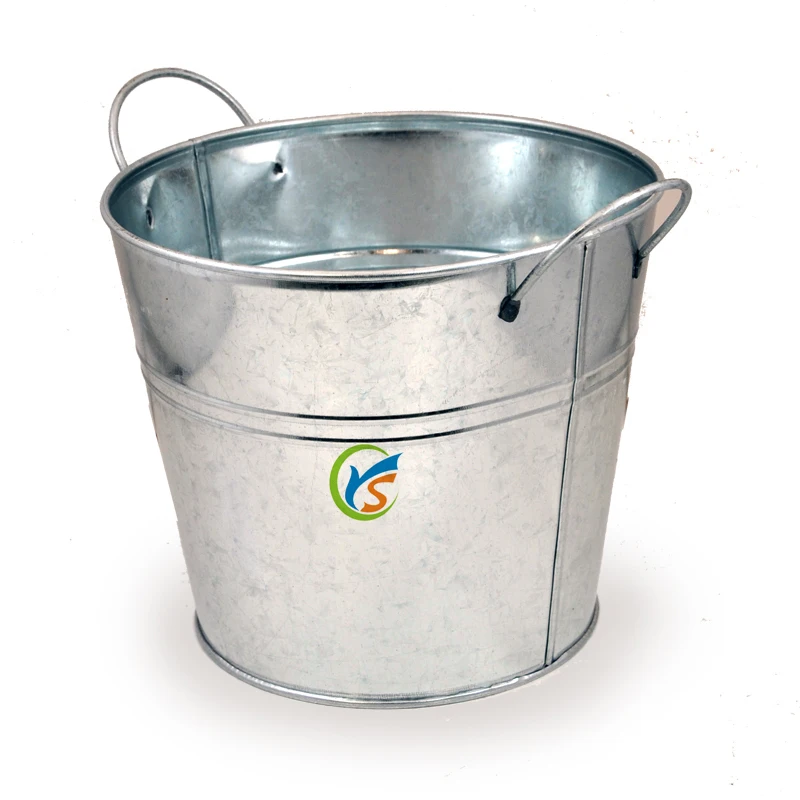 Classic Round Galvanized Metal Storage Bucket With Side Handles Buy