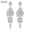 RAKOL Kashmiri Earrings Wedding Fashion White Gold Long Earrings Bride AE049