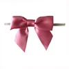 Free Samples Pink 3 inch satin ribbon twist tie bows for Bakery Shop