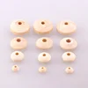 China factory price cheap natural unfinished wood color flat round wood loose beads wood abacus beads