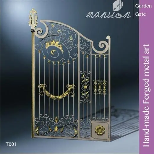 Hand-made Galvanized Forged Metal Gate for Farm, Garden, Villa