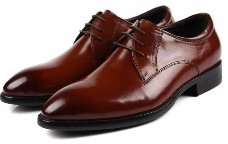 New 2015 high top Italian luxury polish black brown genuine leather men dress shoes casual flats for wedding business office