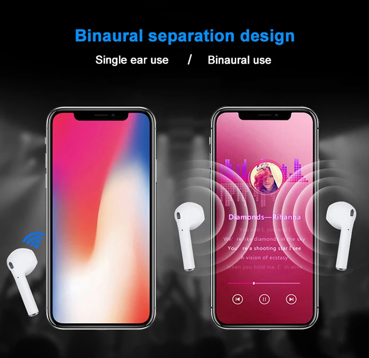 TWS-i12 earphones binaural call wireless stereo with charging box headphones sports earplugs - ANKUX.COM