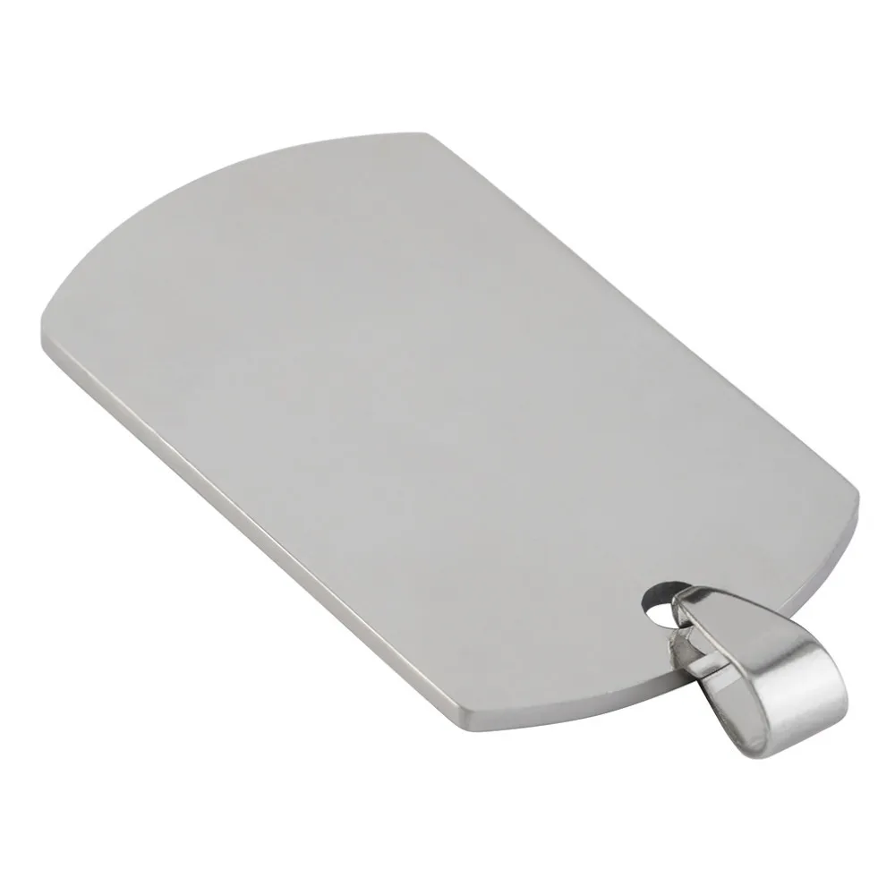 Promotions! Fashion Military Men's Stainless Steel Silver Plain Dog Tag Pendant No Chain Free shipping