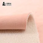 Cheap price plain warp knit polyester bonding sherpa suede fabric clothes per meter