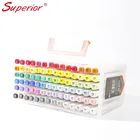 Superior high qualityjapanese fiber nib drawing marker with alcohol based ink 84 colors set double head nib