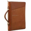 High quality business pu leather briefcase with handle, leather portfolio case