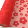 shaoxing wholesale flocking floral nylon organza for decoration fabric