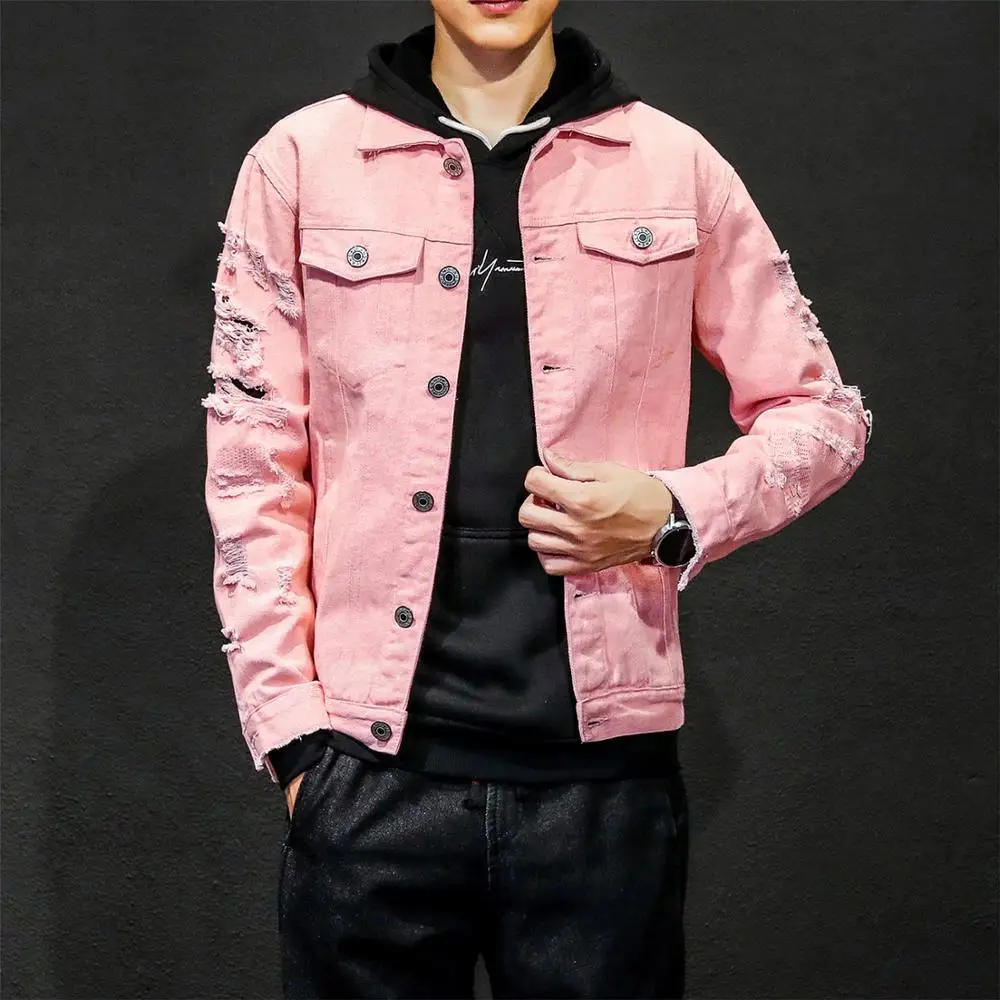 chaqueta rosa hombre