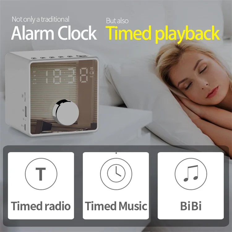 Easiny MX-02 Hifi sound quality custom sound loud LED alarm clock radio MP3 player wireless portable subwoofer car tws speaker - ANKUX.COM