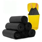 34 Pcs/Rolls Pure Color Drawstring Trash Bag Rubbish Poly Bag For Family Household