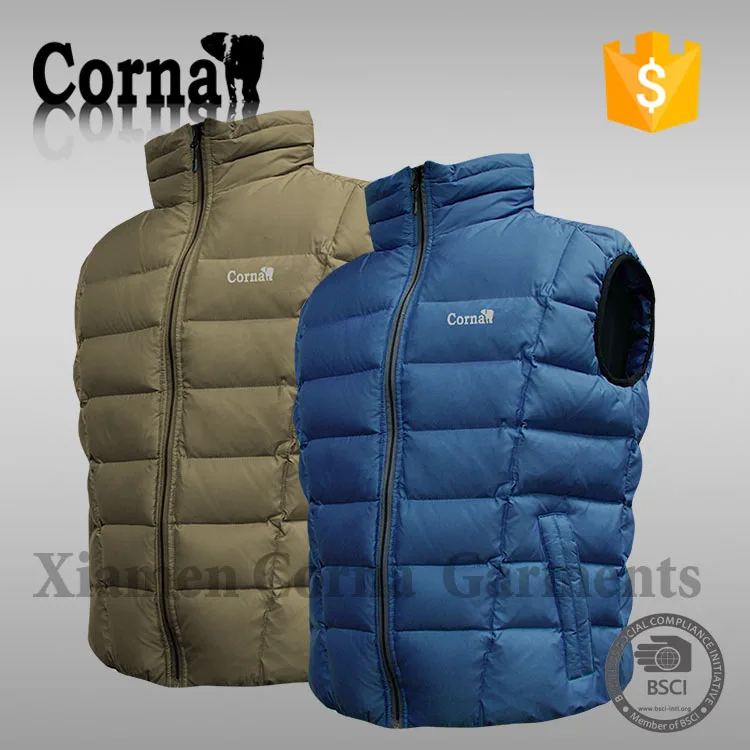 2015 new arrival customized winter outdoor 100% nylon vest anti-pilling brands for mens vest with low price