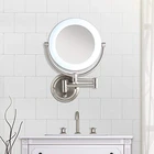 10X/1X Magnification Next Generation LED Lighted Wall Mount Mirror Satin Nickel Makeup Mirror
