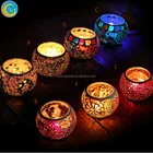 Round shape glass mosaic candle holder moroccan lanterns