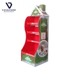 Christmas cardboard paper stacks display floor rack/stand, retail corrugated carton floor stand to put Christmas products