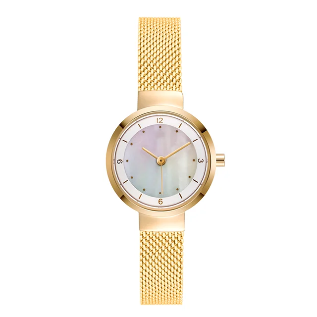 resistant stainless steel women lady gold quartz luxury watch