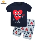 Wholesale Cartoon Summer Children Clothing Sleepwear Pjs Sets 100% Cotton Girls Pajamas Kid