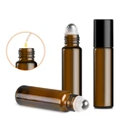 Chinese Manufacture 10ml Amber Essential Oil Roll On Glass Perfume Bottle