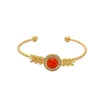 sl00569 Fashion Women Jewelry Gold Plated Red Resin Wholesale Bangle Bracelet Jewelry