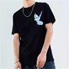 Men's 2019 New Tide Brand Blue Sky and White Dove Print Men's Loose Cotton T-Shirt