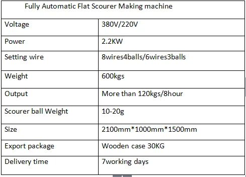 scourer machine specification