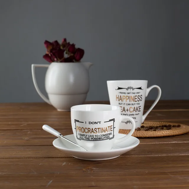 custom gold logo promotional ceramic cup unique coffee mug