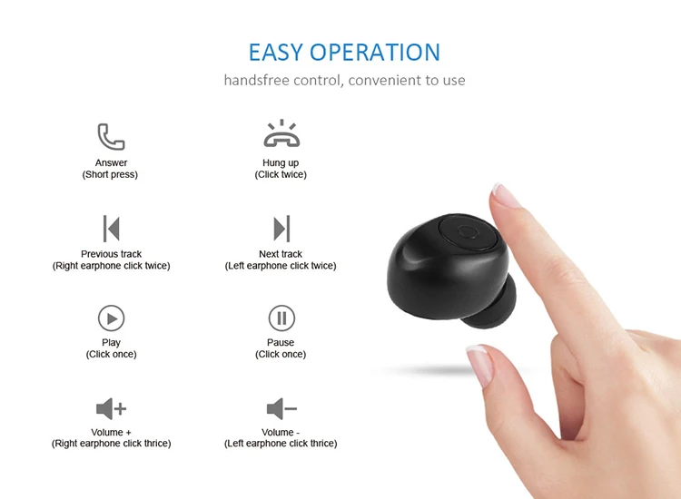 Shenzhen Factory Mobile Phone Bluetooth Headphones Headset V5.0 Manufacturer RX18,TWS Earbuds Earphone For Handsfree Call - ANKUX.COM